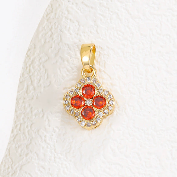 Wholesale Lucky Fancy Fourleaf Clover Necklace For Women Copper 18K Gold Plated Ins Style