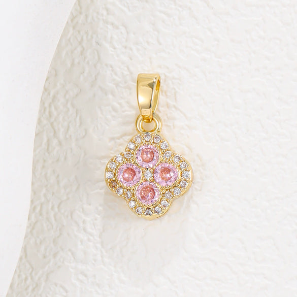 Wholesale Lucky Fancy Fourleaf Clover Necklace For Women Copper 18K Gold Plated Ins Style