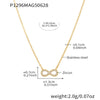 Wholesale Lucky 8 Shaped Zircon Double Layer Stainless Steel Clavicle Chain Necklace For Women With Geometric Pattern And Electroplating