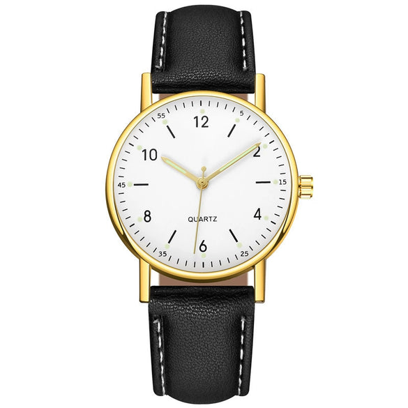 Wholesale Luminous Casual Digital Belt Quartz Watch For Men And Women Metal Case Stainless Steel Buckle Round Dial Ordinary Glass Mirror