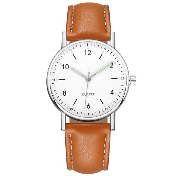 Wholesale Luminous Casual Digital Belt Quartz Watch For Men And Women Metal Case Stainless Steel Buckle Round Dial Ordinary Glass Mirror