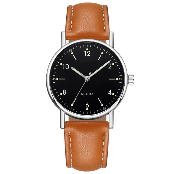 Wholesale Luminous Casual Digital Belt Quartz Watch For Men And Women Metal Case Stainless Steel Buckle Round Dial Ordinary Glass Mirror