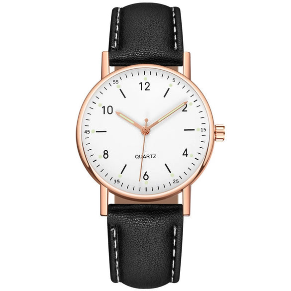 Wholesale Luminous Casual Digital Belt Quartz Watch For Men And Women Metal Case Stainless Steel Buckle Round Dial Ordinary Glass Mirror