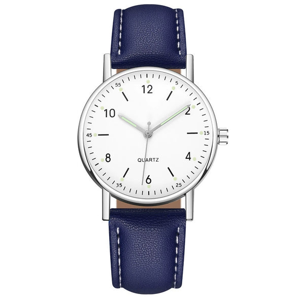 Wholesale Luminous Casual Digital Belt Quartz Watch For Men And Women Metal Case Stainless Steel Buckle Round Dial Ordinary Glass Mirror