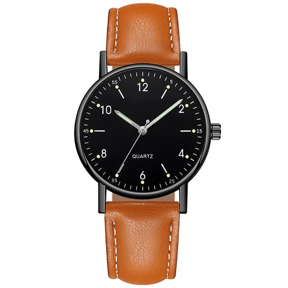 Wholesale Luminous Casual Digital Belt Quartz Watch For Men And Women Metal Case Stainless Steel Buckle Round Dial Ordinary Glass Mirror