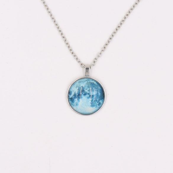 Wholesale Luminous Constellation Crystal Necklace With Moon Pendant For Men And Women