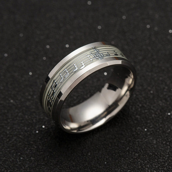 Wholesale Luminous Ring Stainless Steel With Letters Numbers Text Dripping Oil Style Unisex