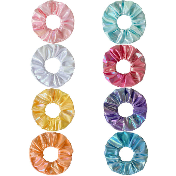 Wholesale Luminous Thick Pu Fabric Knitted Hair Scrunchies Hair Accessories