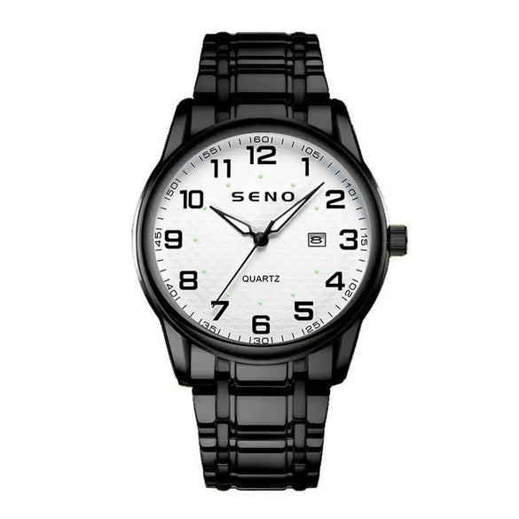 Wholesale Luminous Waterproof Quartz Digital Scale Business Calendar Men's Watches With Stainless Steel Buckle Alloy Strap And Case Mineral Reinforced Glass Mirror Round Dial