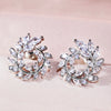 Wholesale Luxurious Copper Earrings With Microinlaid Leaf And Olive Branch And Flower Pattern