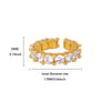 Wholesale Luxury Adjustable Opening Copper Zircon Ring With Geometric Pattern Set With Diamonds