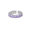 Wholesale Luxury Adjustable Opening Copper Zircon Ring With Geometric Pattern Set With Diamonds