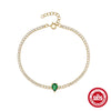 Wholesale Luxury Colored Diamond Tennis Cz Bracelet In S925 Sterling Silver With Geometric Design And Inlaid Zircon For Women