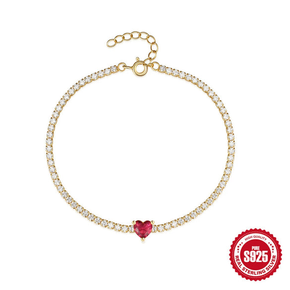 Wholesale Luxury Colored Diamond Tennis Cz Bracelet In S925 Sterling Silver With Geometric Design And Inlaid Zircon For Women