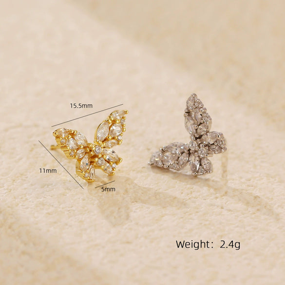 Wholesale Luxury Earrings S925 Silver Ins Style Animal Zodiac Electroplated For Women