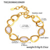 Wholesale Luxury Elegant High End Women's Geometric Flash Glass Stone Interlocking Bracelet Stainless Steel Real Gold Plated