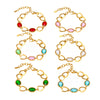 Wholesale Luxury Elegant High End Women's Geometric Flash Glass Stone Interlocking Bracelet Stainless Steel Real Gold Plated