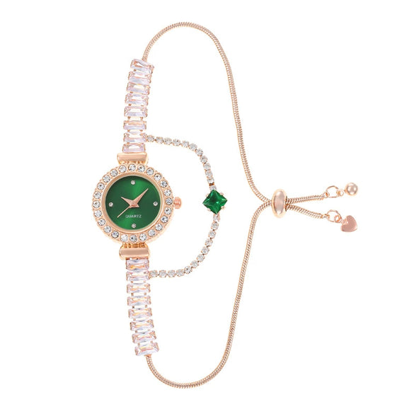 Wholesale Luxury Fashion Alloy Women's Round Dial Pullout Bracelet Watch