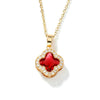 Wholesale Luxury Fashion Fiveleaf Flower Stainless Steel And Copper Necklace With Electroplating For Women