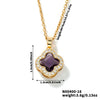 Wholesale Luxury Fashion Fiveleaf Flower Stainless Steel And Copper Necklace With Electroplating For Women