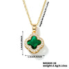 Wholesale Luxury Fashion Fiveleaf Flower Stainless Steel And Copper Necklace With Electroplating For Women