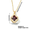 Wholesale Luxury Fashion Fiveleaf Flower Stainless Steel And Copper Necklace With Electroplating For Women