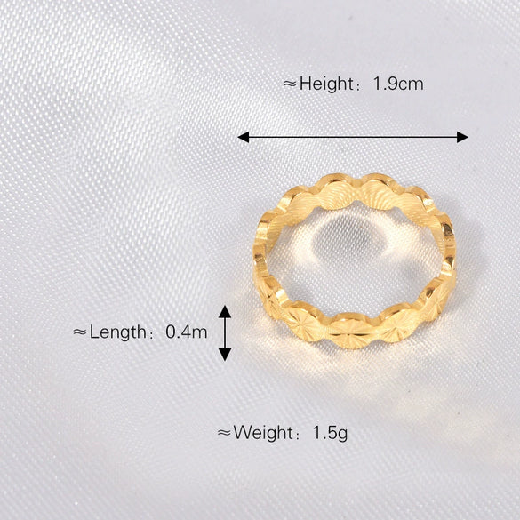 Wholesale Luxury Flower Combination Ring Jewelry Titanium Steel Gold Plated Geometric Style
