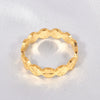 Wholesale Luxury Flower Combination Ring Jewelry Titanium Steel Gold Plated Geometric Style