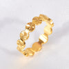 Wholesale Luxury Flower Combination Ring Jewelry Titanium Steel Gold Plated Geometric Style