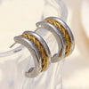 Wholesale Luxury Geometric Cshaped 18K Gold Plated Stainless Steel Earrings For Women
