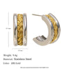 Wholesale Luxury Geometric Cshaped 18K Gold Plated Stainless Steel Earrings For Women