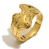 Wholesale Luxury Geometric Stainless Steel 18K Gold Plated Irregular Ring For Women