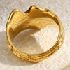Wholesale Luxury Geometric Stainless Steel 18K Gold Plated Irregular Ring For Women