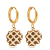 Wholesale Luxury Highend Electroplated Geometric Oil Drop Fun Food Design Stainless Steel Earrings For Women