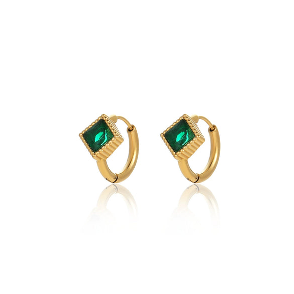 Wholesale Luxury Highend Stainless Steel Diamond Inlaid Zircon Electroplated Women's Earrings
