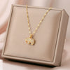 Wholesale Luxury Lucky Little Elephant Titanium Steel Necklace For Women With Elephant Pendant And Cross Chain Diamond Design