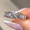 Wholesale Luxury Oval Cut Moissanite Ring Copper Electroplating Geometric Style Unisex