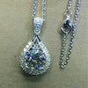 Wholesale Luxury Pearshaped Water Drop Pendant Necklace Mixed Gem Inlay Copper Ochain