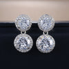 Wholesale Luxury Round Lady Earrings Copper With Zircon And Geometric Design