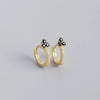 Wholesale Luxury S925 Sterling Silver Geometric Flower Electroplated Ear Buckle Earrings For Women