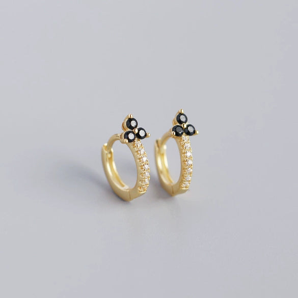 Wholesale Luxury S925 Sterling Silver Geometric Flower Electroplated Ear Buckle Earrings For Women