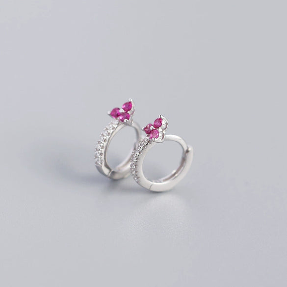 Wholesale Luxury S925 Sterling Silver Geometric Flower Electroplated Ear Buckle Earrings For Women