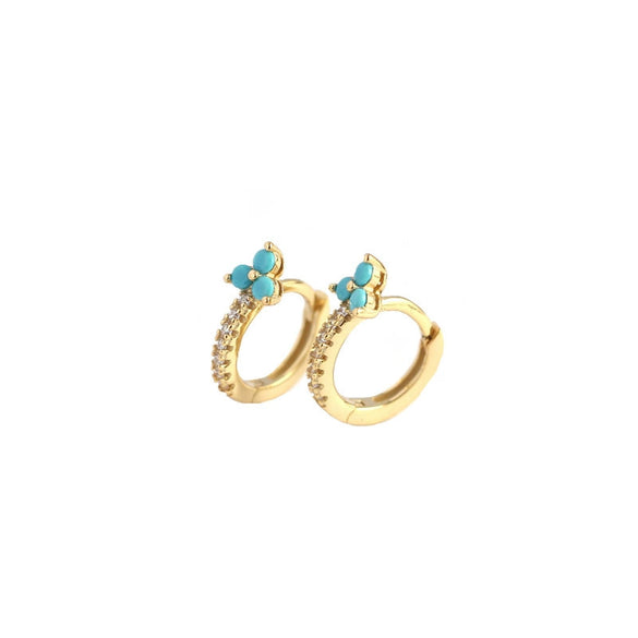 Wholesale Luxury S925 Sterling Silver Geometric Flower Electroplated Ear Buckle Earrings For Women