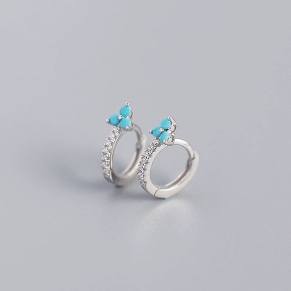 Wholesale Luxury S925 Sterling Silver Geometric Flower Electroplated Ear Buckle Earrings For Women