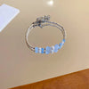 Wholesale Luxury Silver Bracelet With Imitation Pearls And Geometric Zirconia For Women