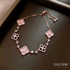 Wholesale Luxury Silver Bracelet With Imitation Pearls And Geometric Zirconia For Women