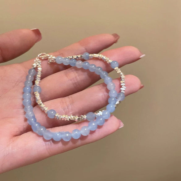 Wholesale Luxury Silver Bracelet With Imitation Pearls And Geometric Zirconia For Women