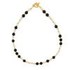 Wholesale Luxury Style Black Agate And White Shell Beaded 316L Stainless Steel Clavicle Chain Necklace With Geometric Pattern And Electroplating