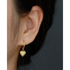 Wholesale Luxury Style S925 Silver Retro Heart Shaped Diamond Ear Buckle Earrings For Women