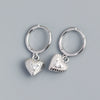 Wholesale Luxury Style S925 Silver Retro Heart Shaped Diamond Ear Buckle Earrings For Women